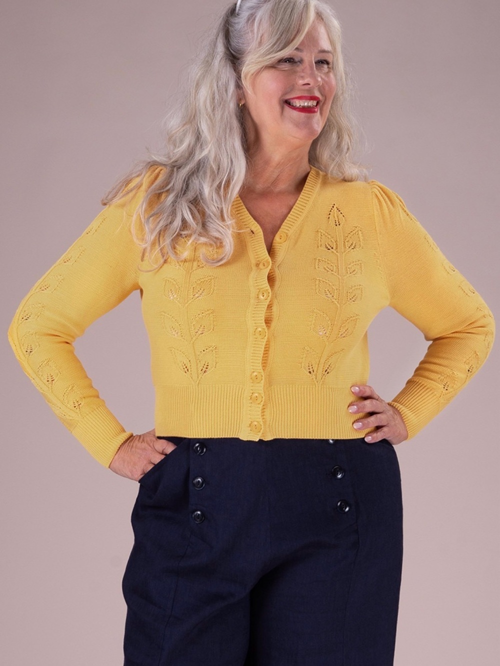 The Susie Q Cardigan in Butter in Cotton Modal